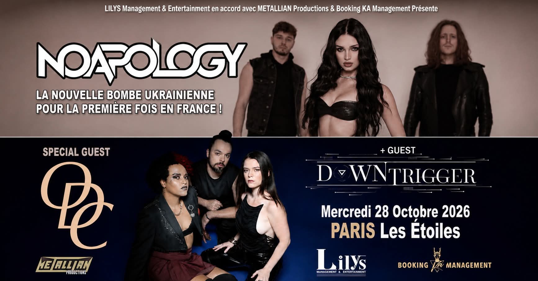 Affiche NoApology, ODC et DOWN TRIGGER aux Étoiles